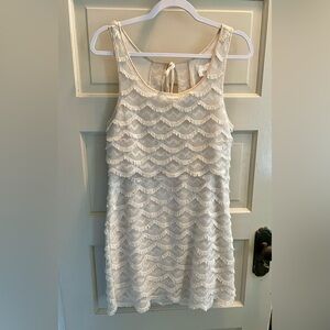 Cooperative Brand Fringed Cream Colored Mini Dress. NWT.
